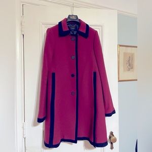 J.Crew burgundy and navy wool coat size 8